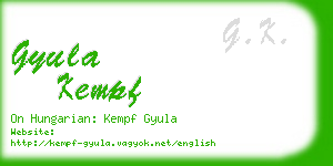 gyula kempf business card